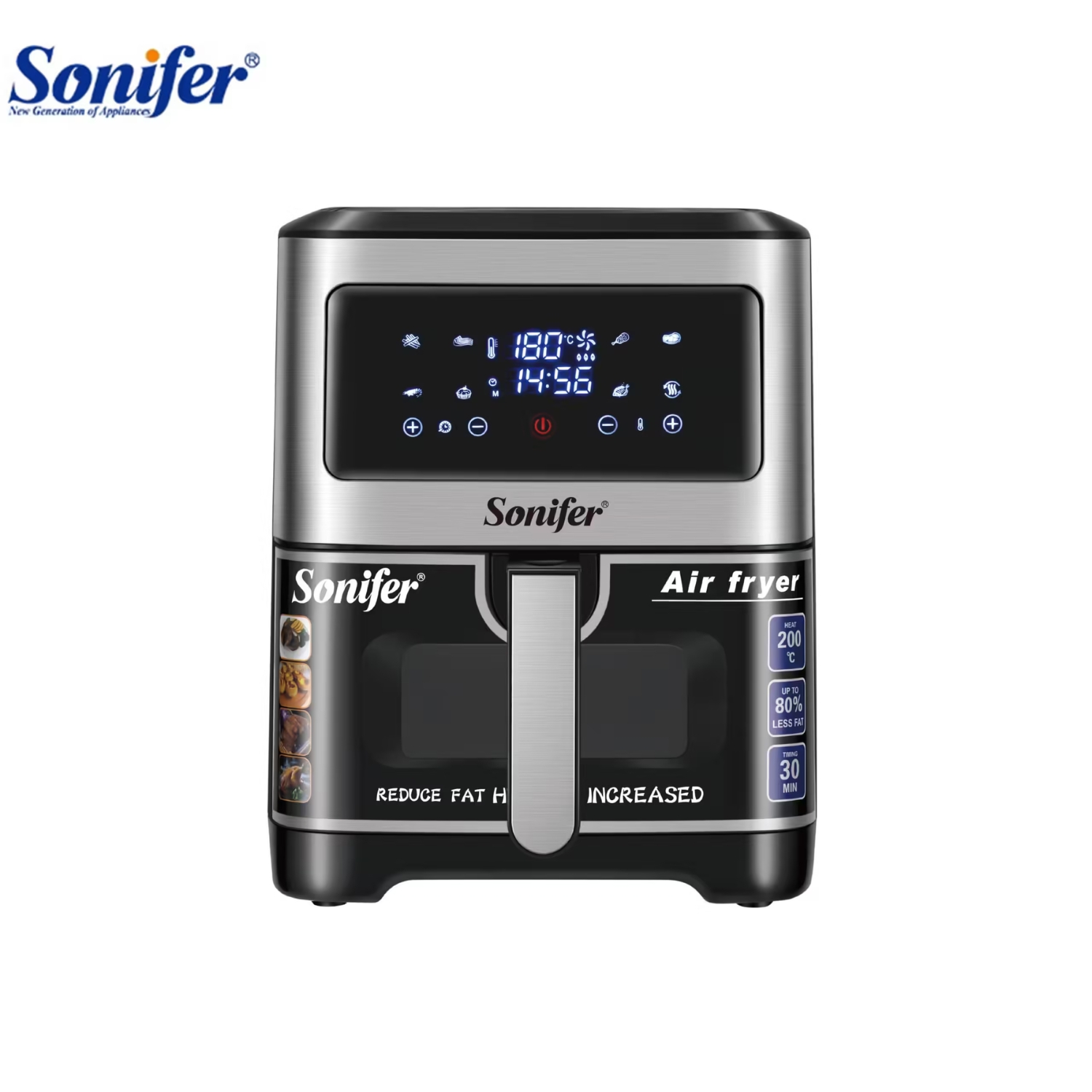 قلاية هوائية Sonifer SF-1028 – ‎سعة ‎6.5 لتر / قدرة ‎1500 واط – شاشة لمس مع نافذة عرض