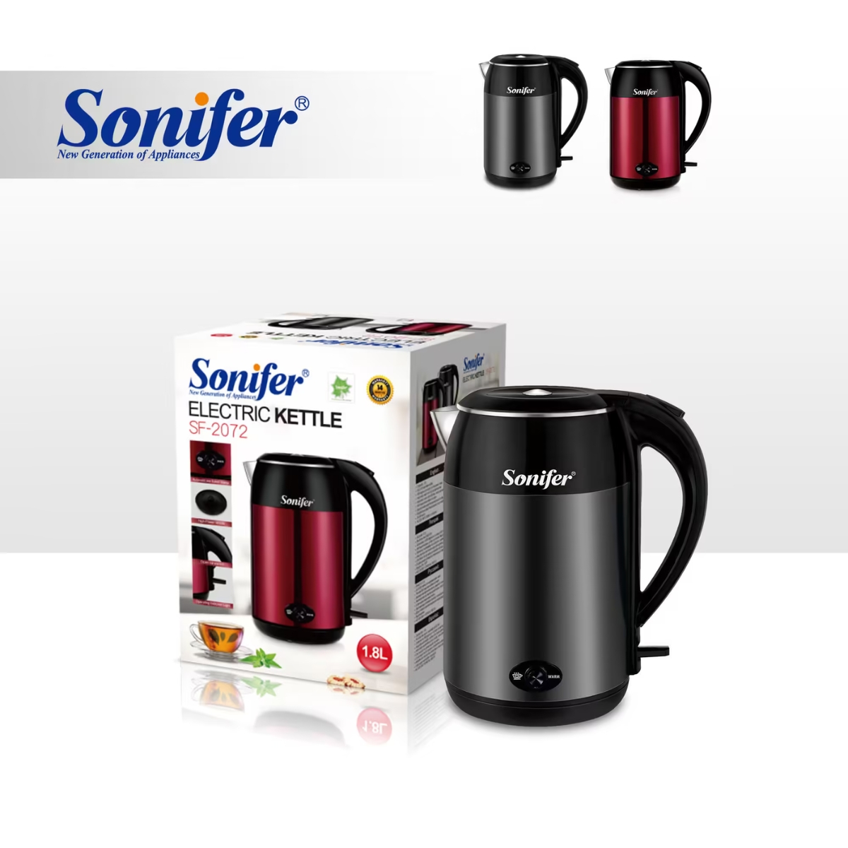 غلاية كهربائية Sonifer SF-2072 — سعة 1.8 لتر / قدرة 1800 واط