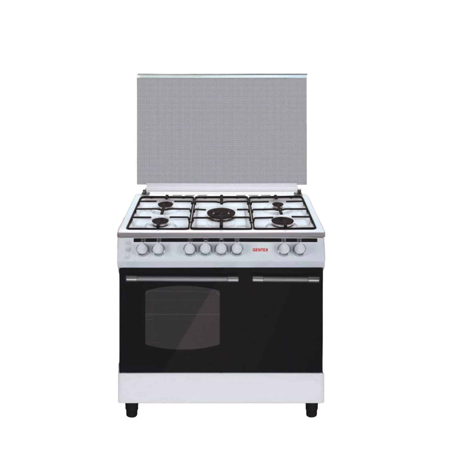 فرن غاز جنتكس 60×90 GX501-C-W – 5 رؤوس نحاسية – جرة داخلية – أبيض