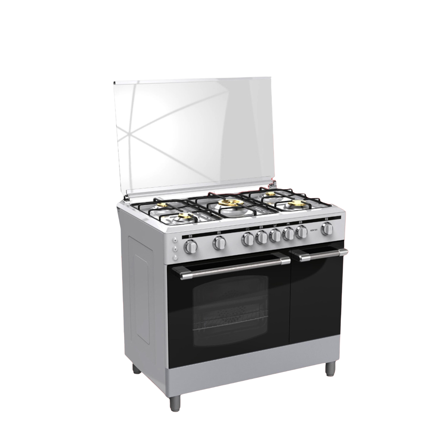 فرن غاز جنتكس 60×90 GX511-C-W – 5 رؤوس نحاسية – جرة داخلية – أبيض