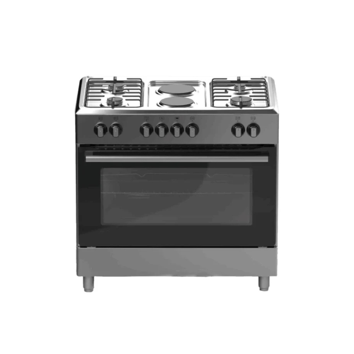 فرن غاز ميديا 90 سم – 4 عيون غاز + 2 كهرباء – ستانلس ستيل | Midea 36LMG6Y028 Cooker