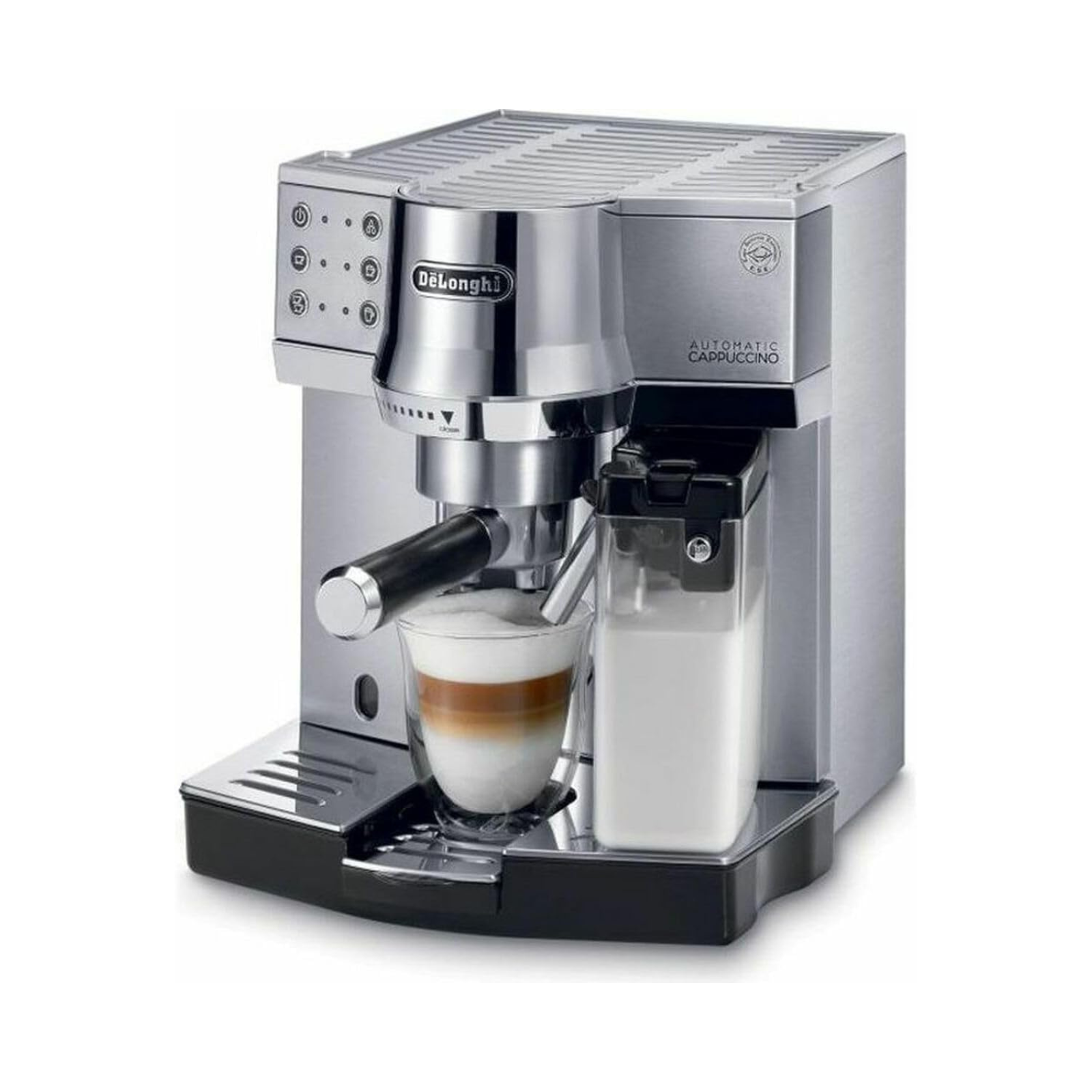 ماكينة قهوة ديلونغي Delonghi اسبريسو و تحضير كابوتشينو اتوماتيكية- إمكانية استعمال بن الاسبريسو المطحون أو الأقراص الجاهزة |EC 850