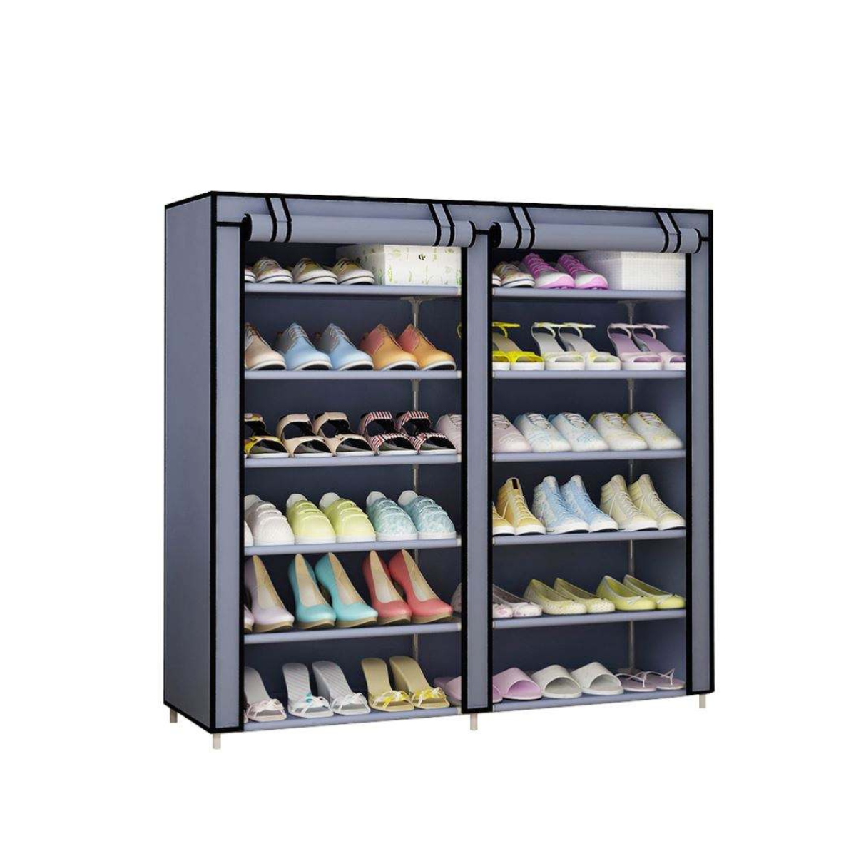 جزامة قماش 6 طوابق دبل بهيكل معدني – Shoe Rack Organizer Double Layer 6 Tier