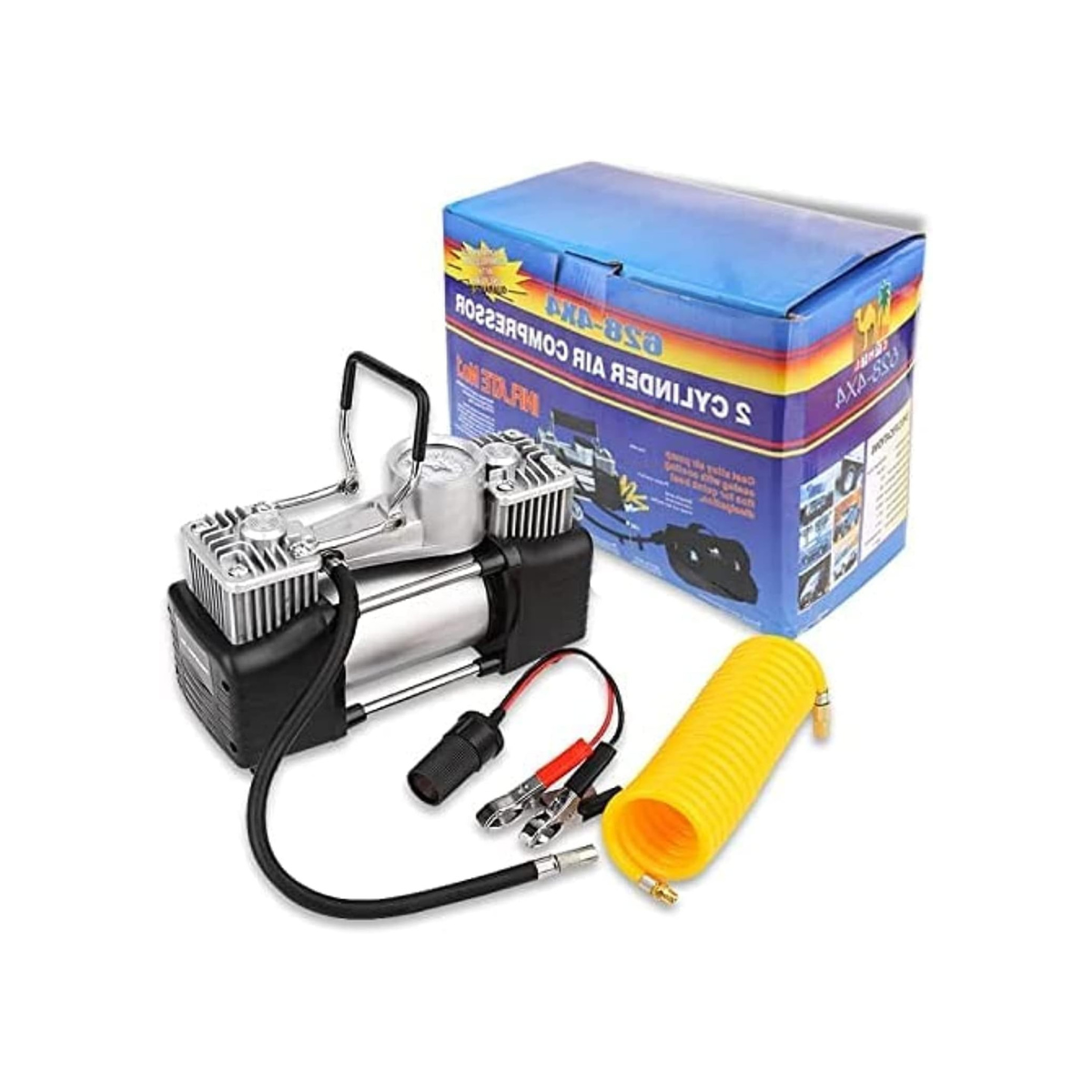 منفاخ هواء للسيارات 12 فولت – Portable Car Air Compressor مع ولاعة سيارة ومقياس ضغط