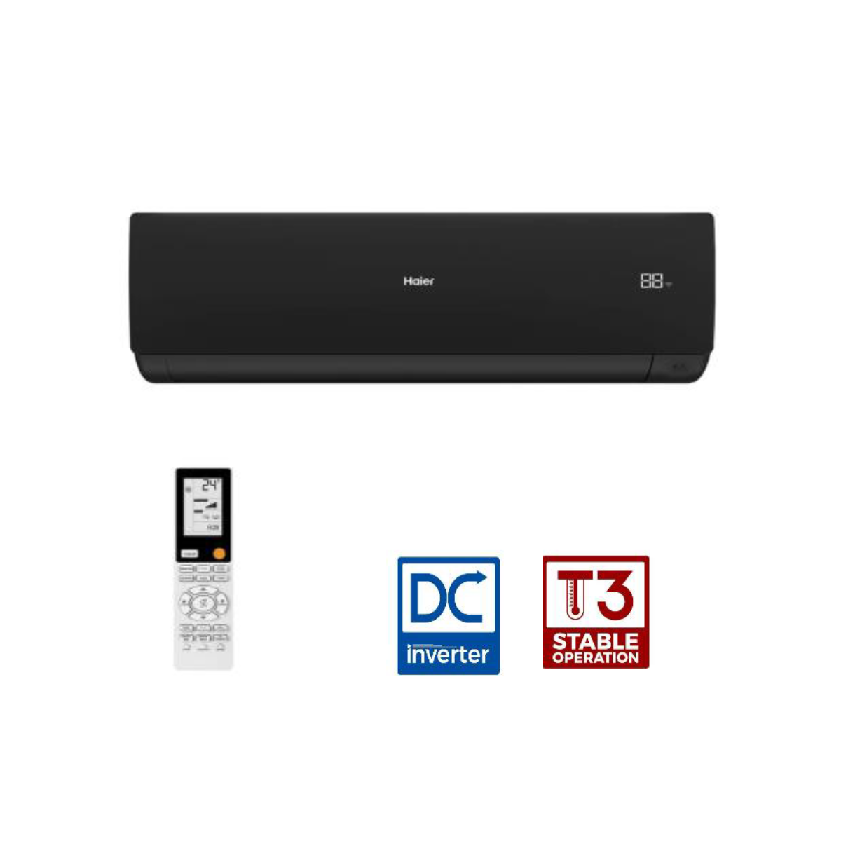 مكيف سبليت 1.5 طن Haier AS18PD3HRA / 1U18MF1ERA – أسود حامي بارد + Twin Inverter + WiFi + حساسات ذكية