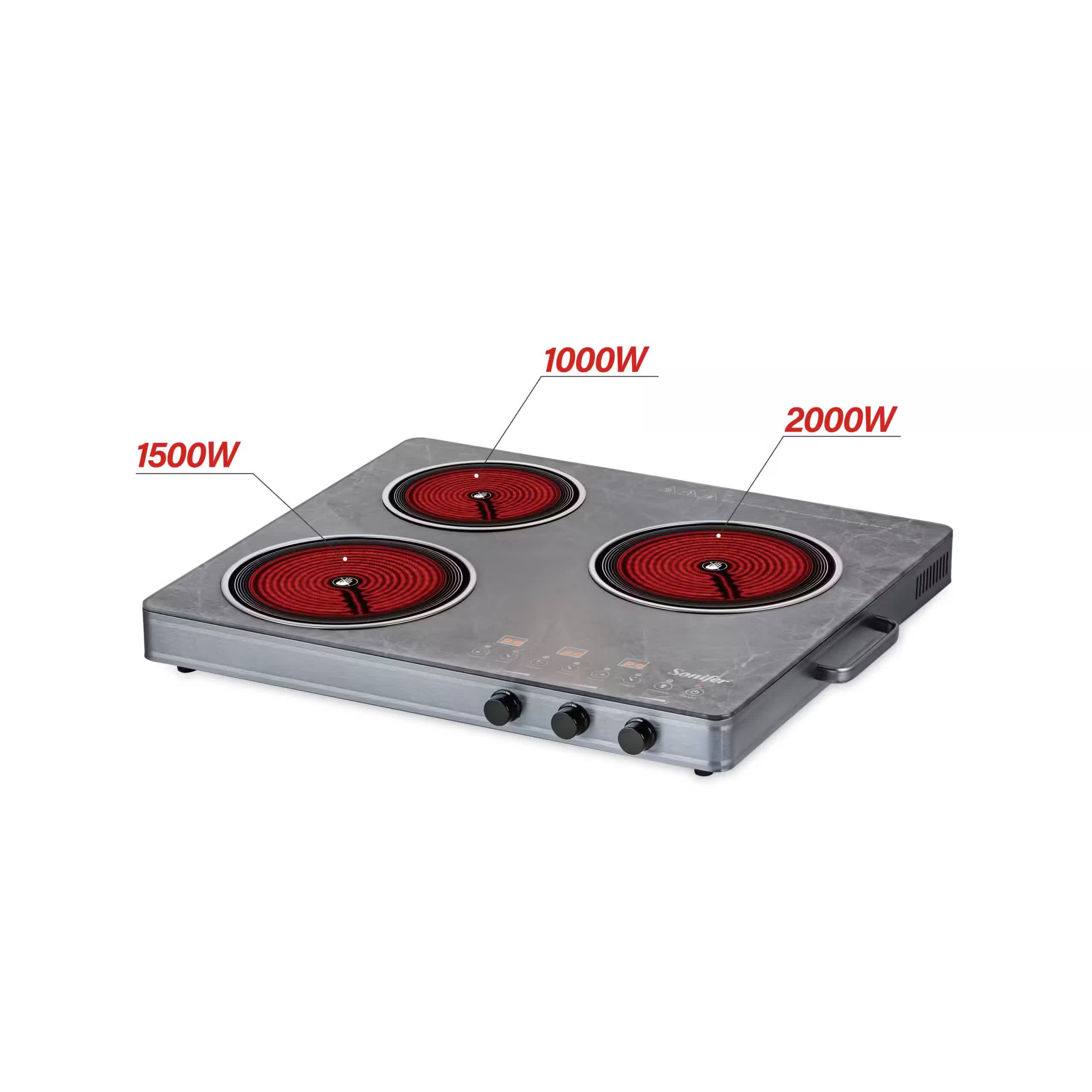 موقد سيراميك بالأشعة تحت الحمراء ثلاث شعلات – Sonifer SF-3067