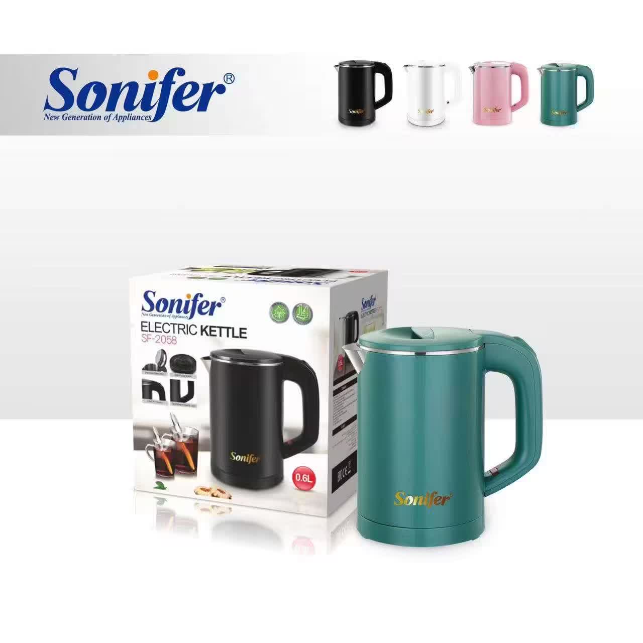 غلاية كهربائية Sonifer SF-2058 — سعة 0.6 لتر / قدرة 600 واط — صغيرة ومحمولة