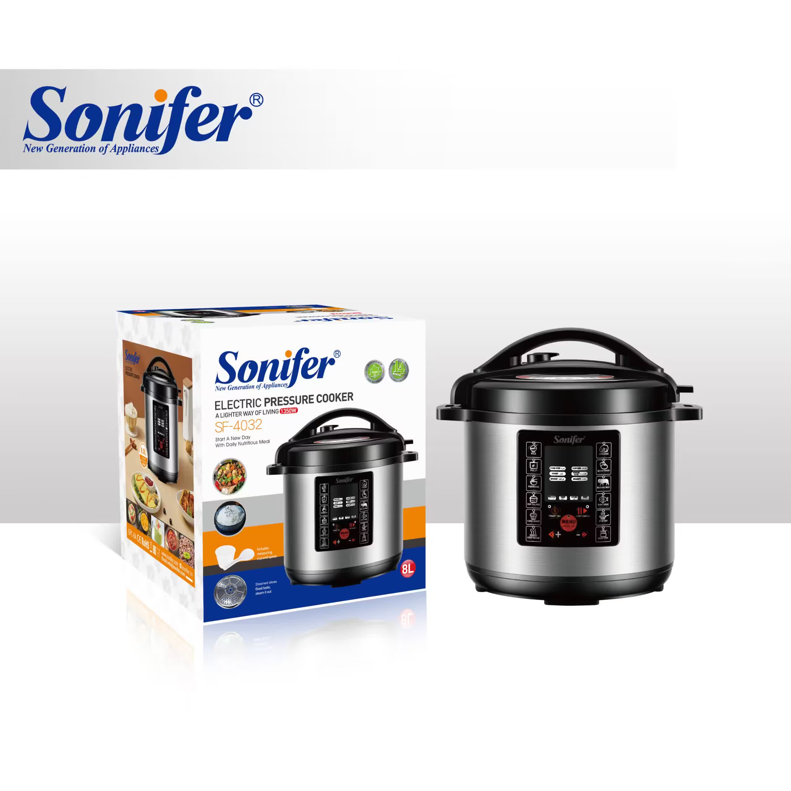 طباخة أرز كهربائية Sonifer SF-4032 — سعة 8 لتر / قدرة 900 واط