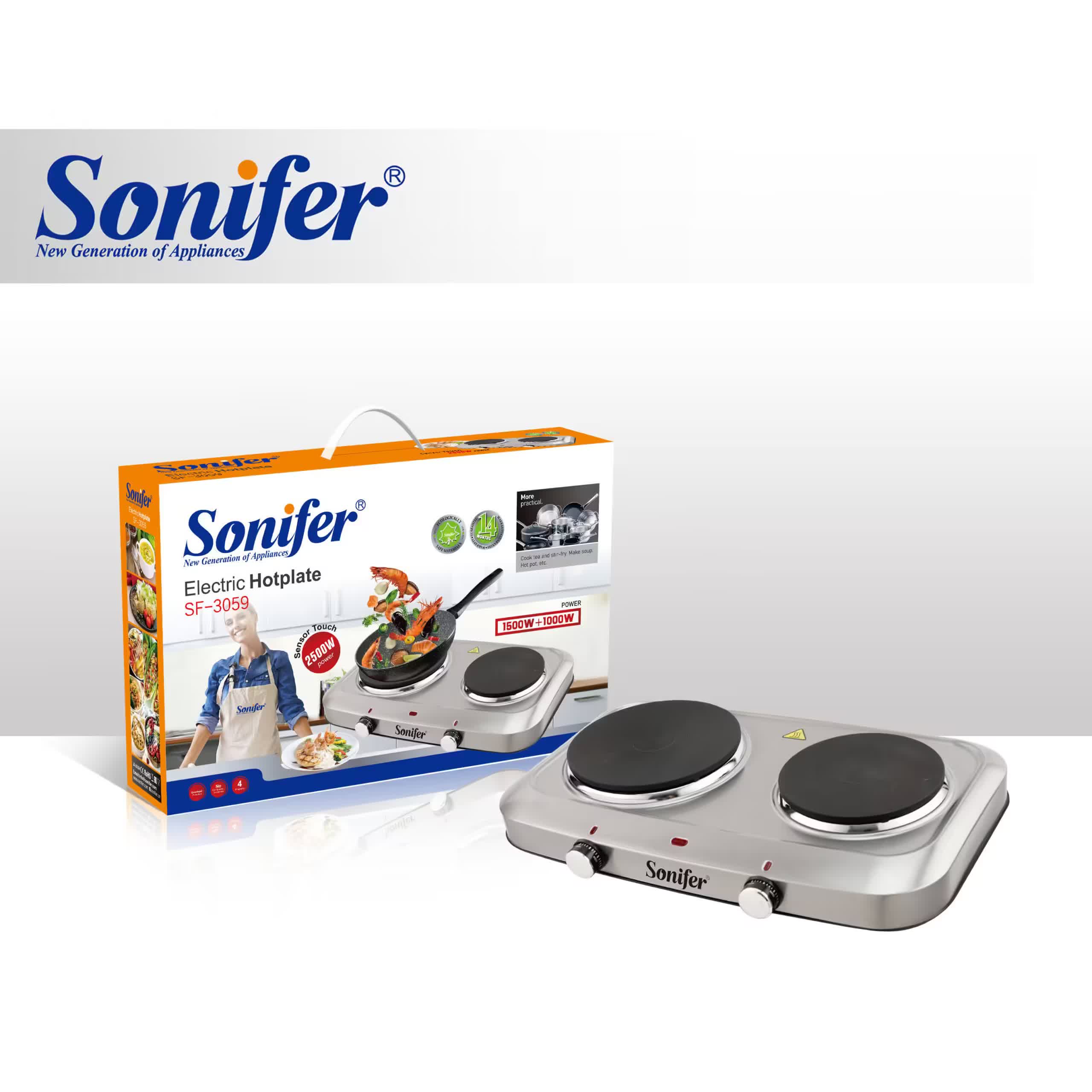 موقد كهربائي مزدوج سونيفير بقوة 2500 واط – Sonifer SF-3059