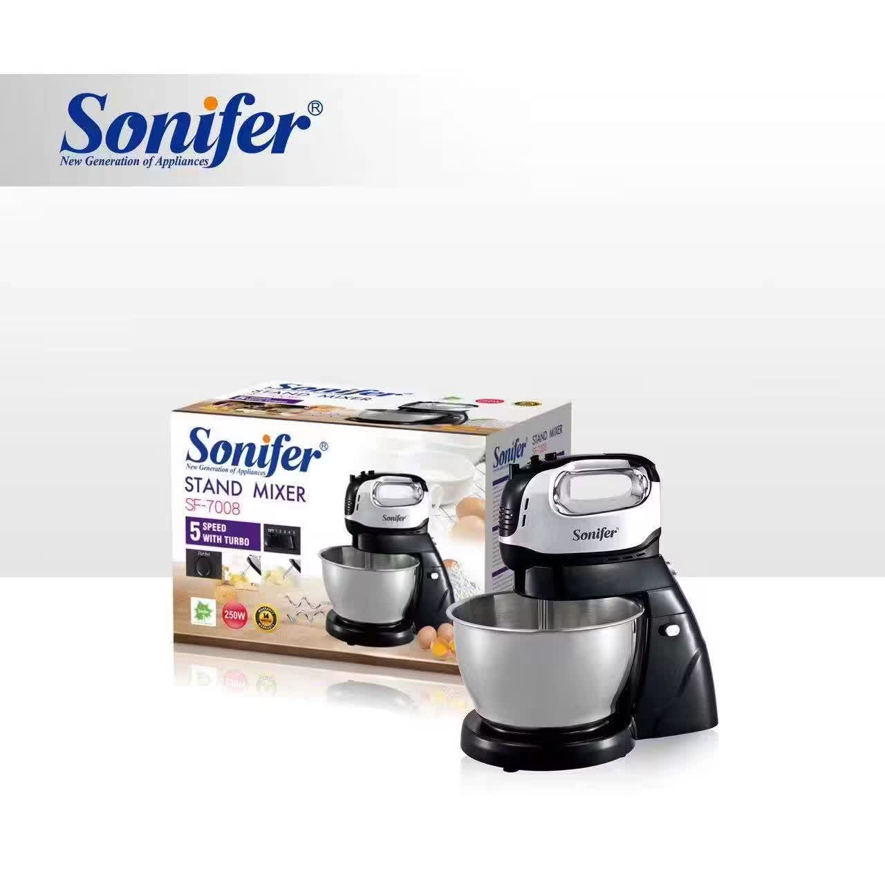 عجانة كهربائية منزلية Sonifer SF-7008 — سعة ‎4 لتر / قدرة ‎400 واط / تحكّم بـ5 سرعات