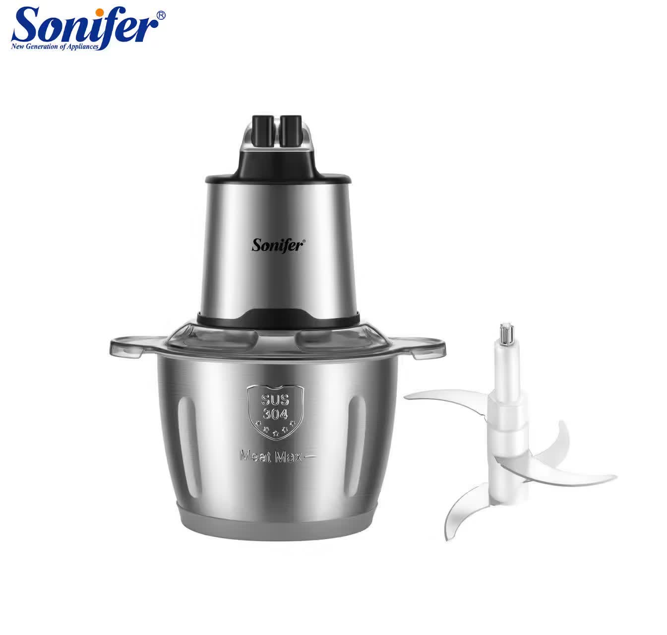 فرّامة كهربائية / خلاط طعام منزلي Sonifer SF-8120 — سعة ‎2.5 لتر / قدرة ‎500 واط تقريباً