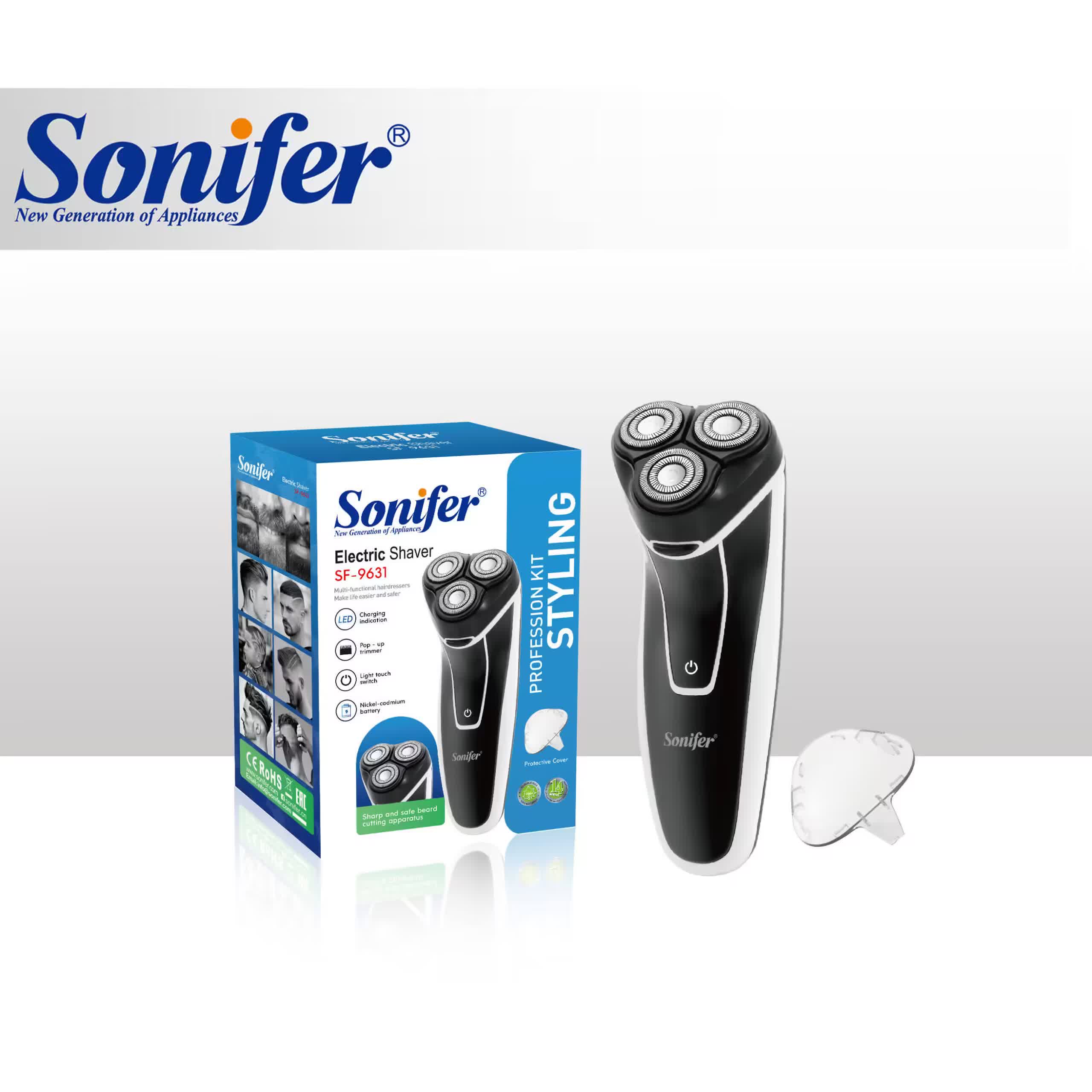 ماكينة حلاقة جيب سونيفر SF-9631 (محمولة، مقاومة للماء، استعمال جاف ورطب)