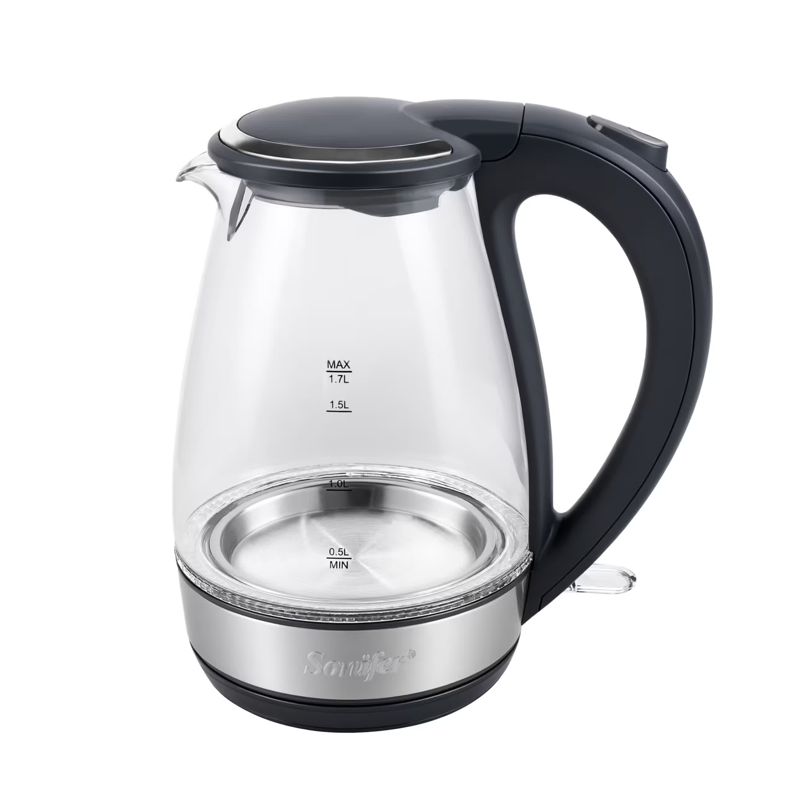 غلاية زجاجية Sonifer SF-2153 — سعة 1.7 لتر 2200 واط ستانلس ستيل