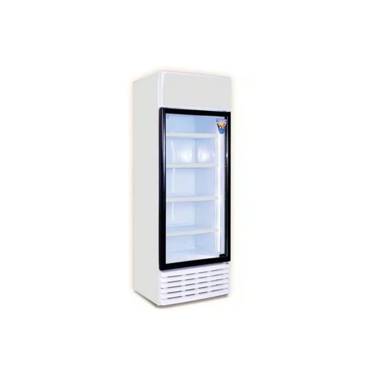 براد الحافظ VBG1597W/PRIME – 550 لتر (15 قدم) – واجهة زجاج – تبريد هواء – عرض مشروبات – باب واحد طويل – لون أبيض